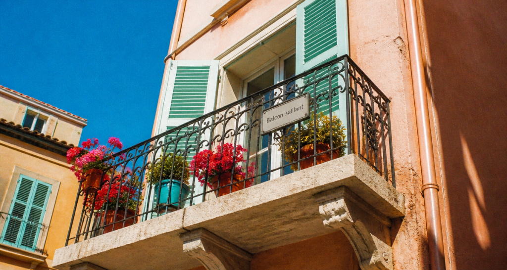 balcon saillant ensoleillé immeuble méditerranéen