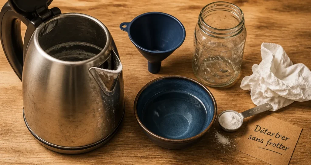 Comment nettoyer une bouilloire : calcaire retiré avec vinaigre et bicarbonate
