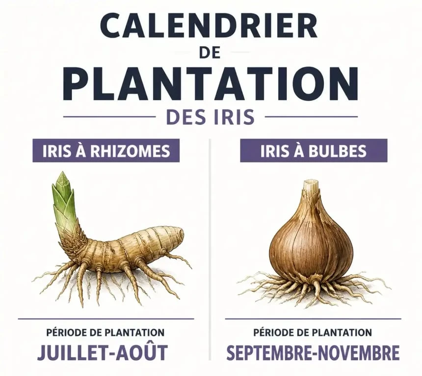Calendrier de plantation des iris : périodes idéales pour les rhizomes et les bulbes