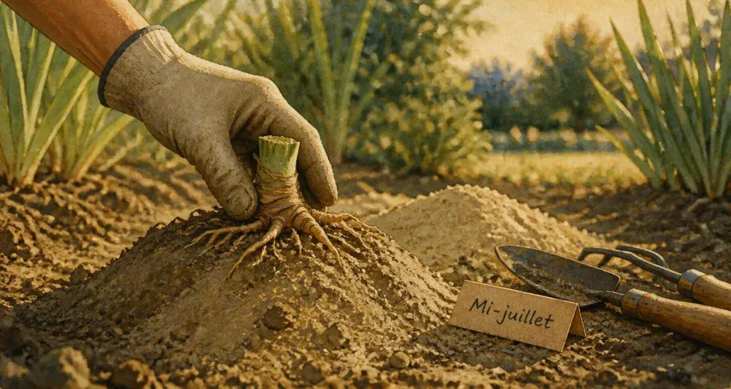 Quand planter des iris : rhizomes en terre, mi-juillet