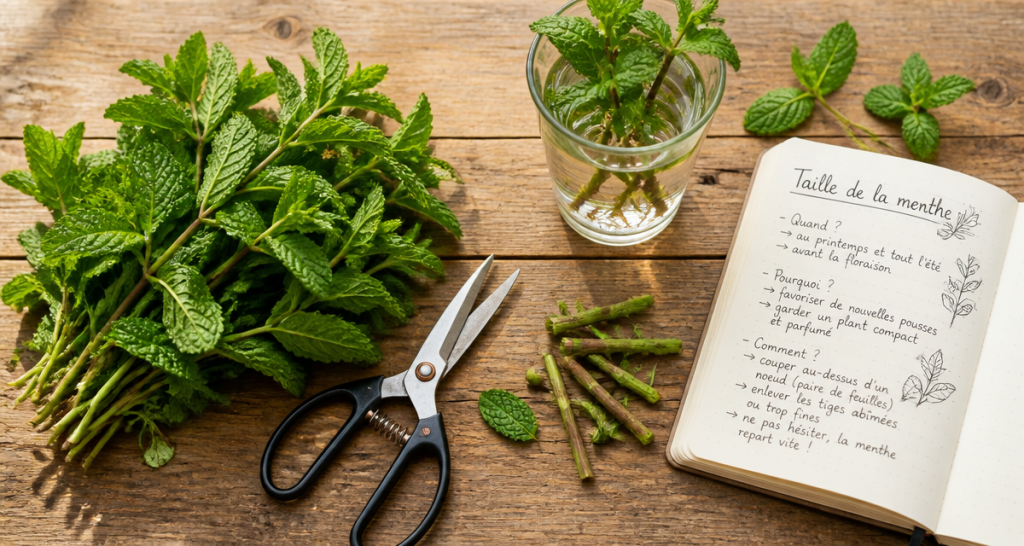 quand tailler la menthe bouquet ciseaux boutures