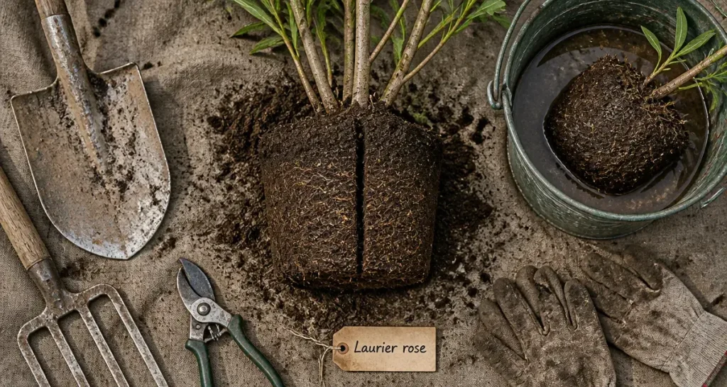 Quand transplanter un laurier rose en pleine terre : transplantation, motte humide, laurier rose en reprise