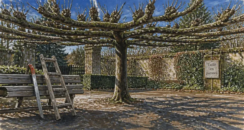 Tailler un tilleul en parasol : tonnelle végétale