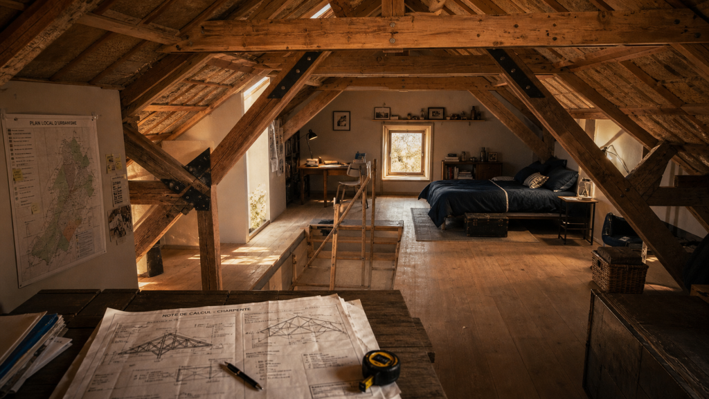 Aménager des combles : hauteur 1,80 m, charpente et autorisations
