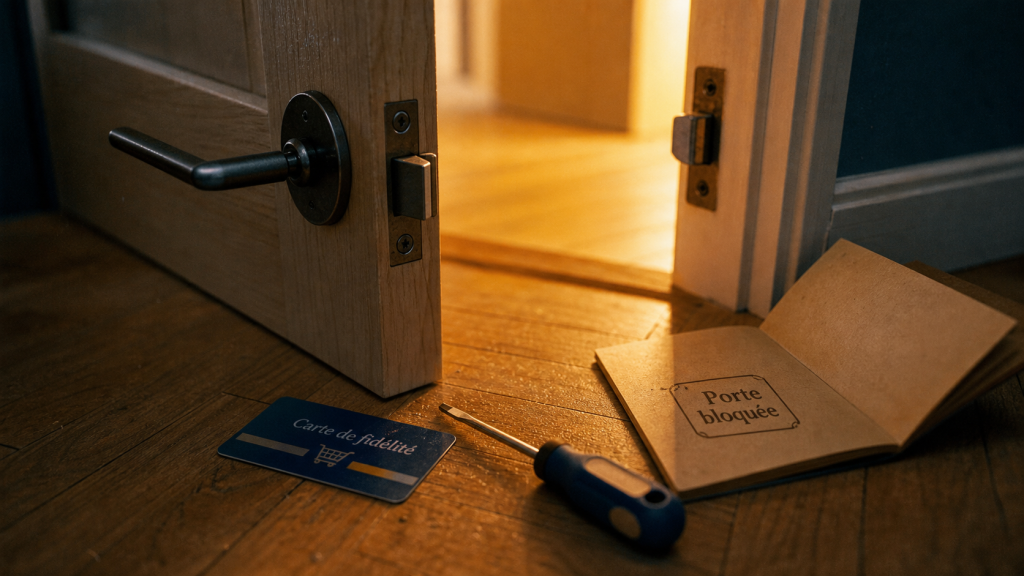 Comment ouvrir une porte de chambre bloquée avec une carte ou une poignée