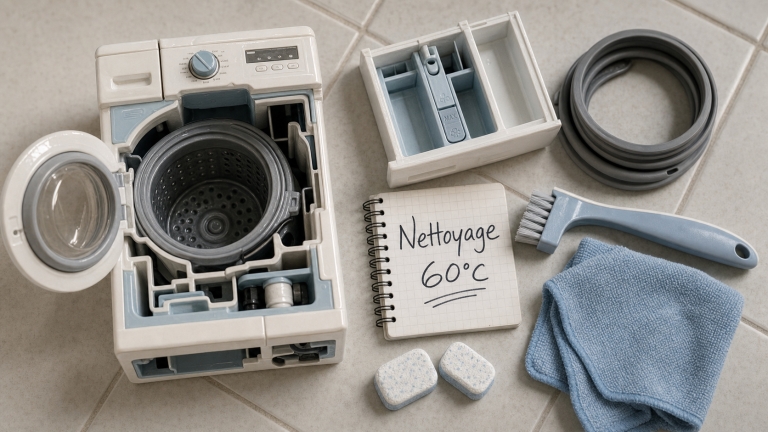 Nettoyage machine à laver avec pastille lave-vaisselle à 60°C