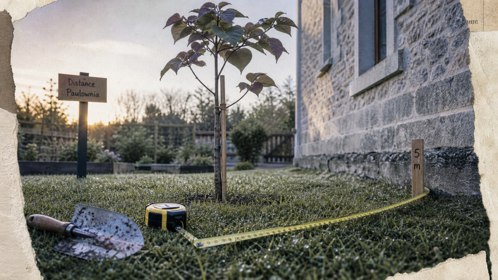 Paulownia distance maison : repère à 5 m pour protéger les fondations