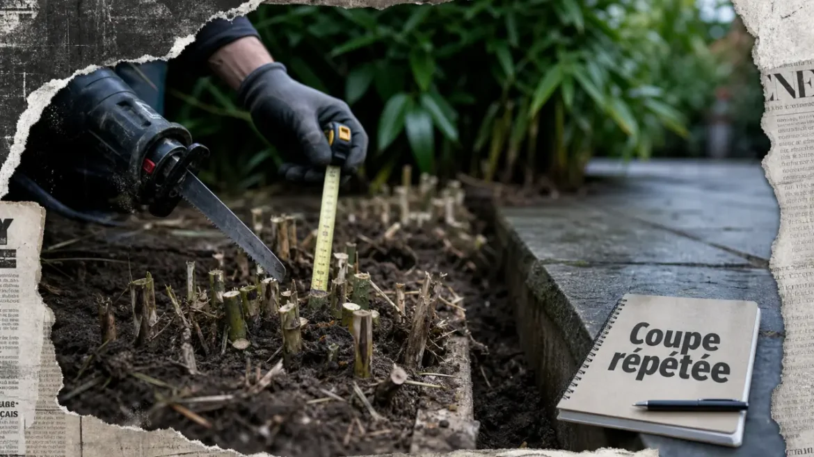Bambou envahissant : la coupe répétée bat le désherbant sur les rhizomes Produit pour tuer des bambous : coupe répétée qui attaque les rhizomes