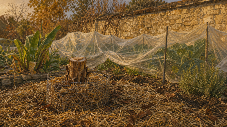 Quand couper un bananier pour l’hiver : feuilles brunes retirées, stipe taillé et voile d’hivernage