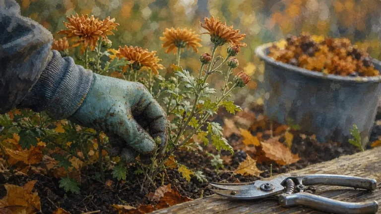 Taille du chrysanthème : pince à 10–15 cm