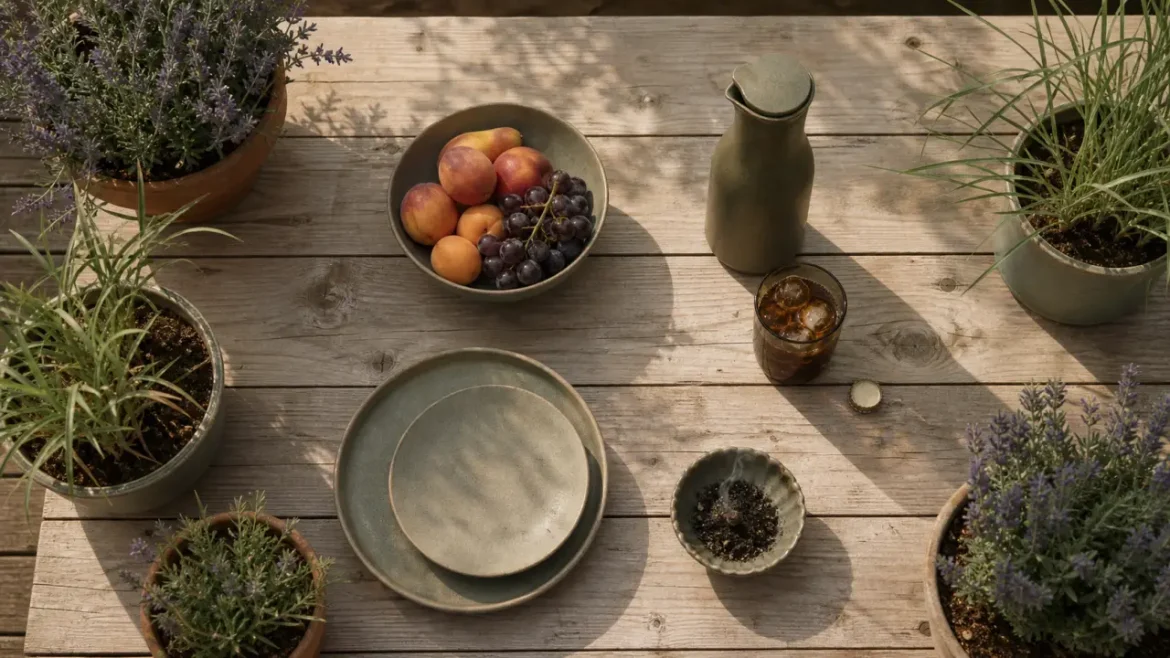 Anti-guêpe naturel extérieur : table de terrasse protégée