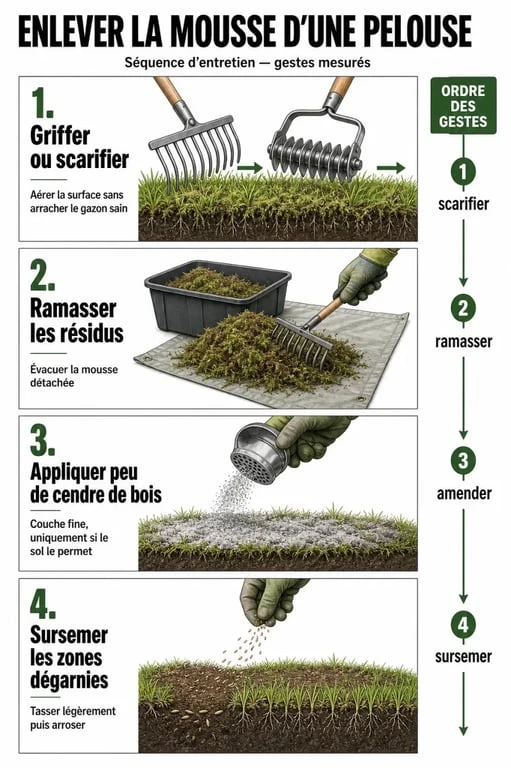 Remède de grand-mère pour enlever la mousse dans la pelouse : étapes pour traiter et regarnir le gazon