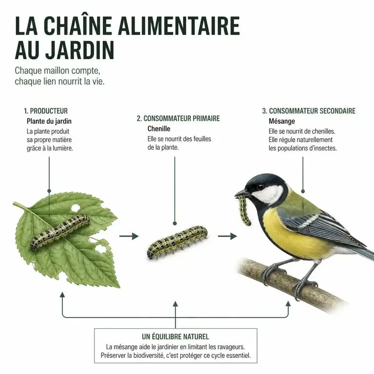 Rôle écologique des mésanges dans la régulation des chenilles au jardin