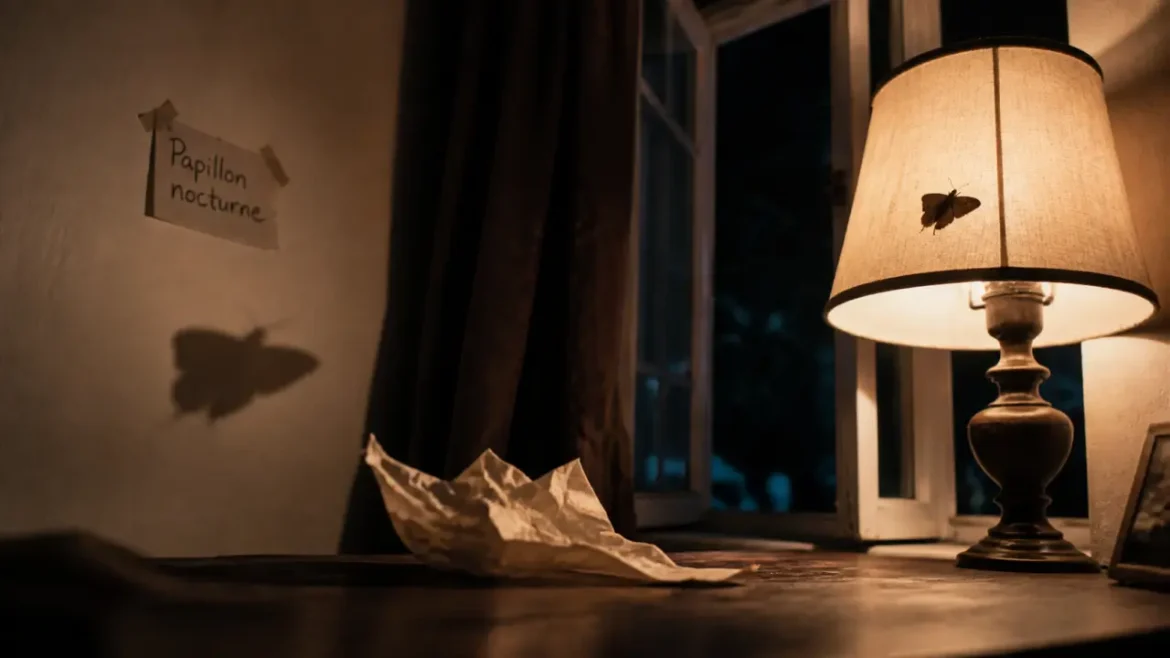 Papillons dans la maison : lumière, mites et danger réel, que faut-il faire ? Papillons dans la maison : papillon nocturne contre un abat-jour près d’une fenêtre