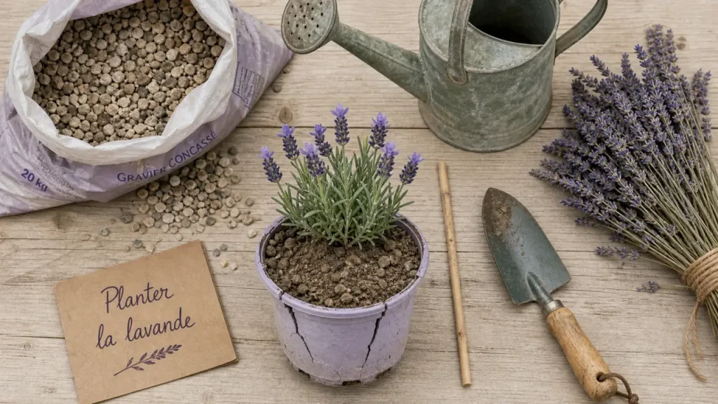 Planter la lavande : jeune plant en sol drainé, soleil et arrosage mesuré