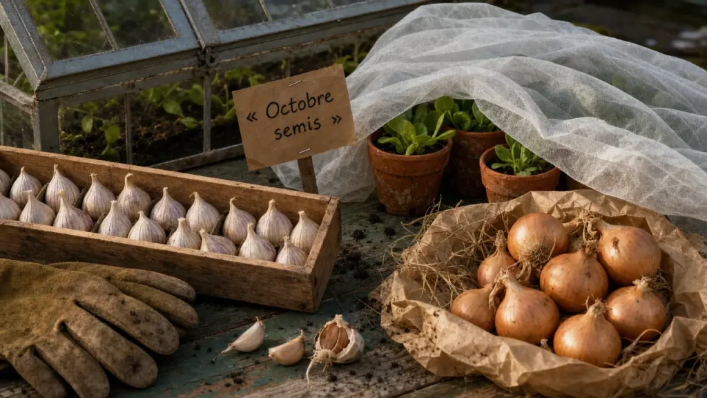 Que planter en octobre au potager : ail, mâche, fraisiers et semis sous abri