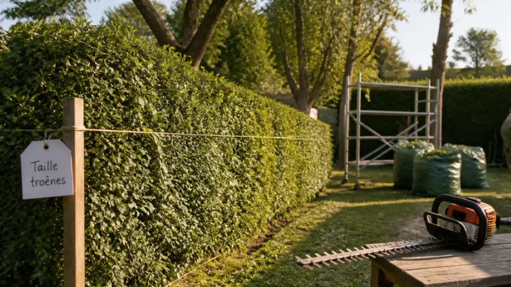 Taille des troènes au printemps : haie dense sans dégarnir