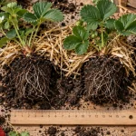Cultiver la fraise : collet enterré au niveau du sol pour éviter la pourriture des plants