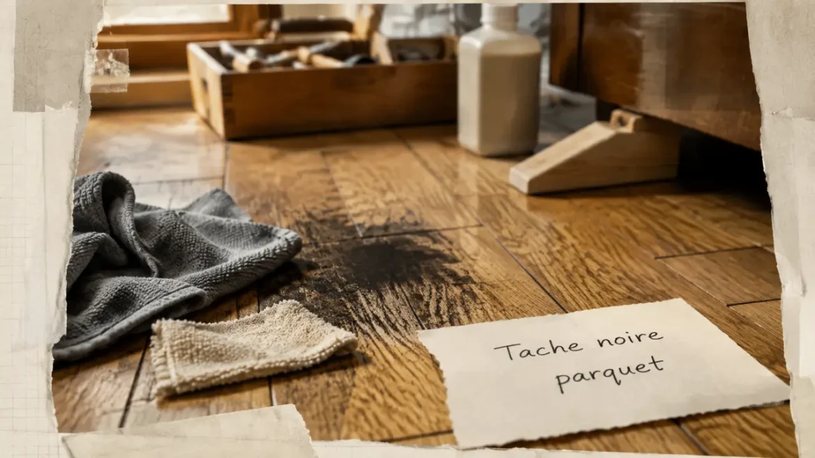 Tache noire sur parquet : le mauvais produit peut abîmer la finition Enlever tache noire sur parquet : microfibre et tache noirci