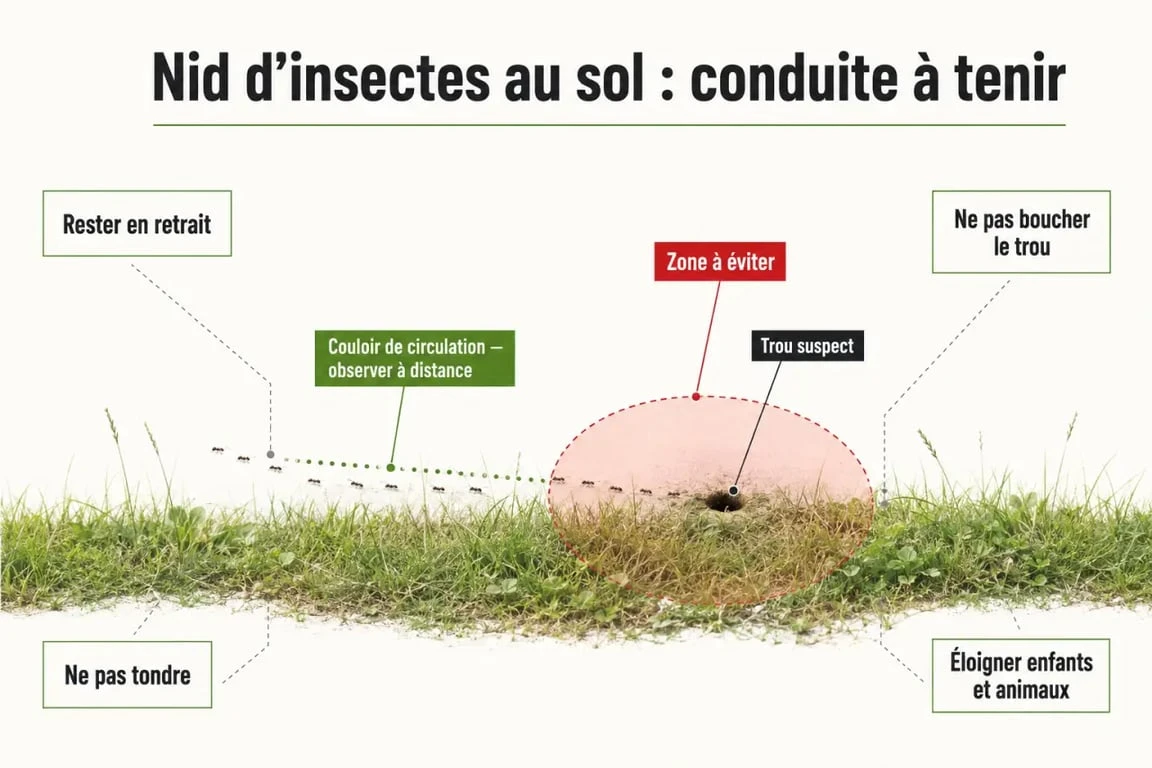 Nid de frelons sous terre : comment observer la zone sans danger dans le jardin