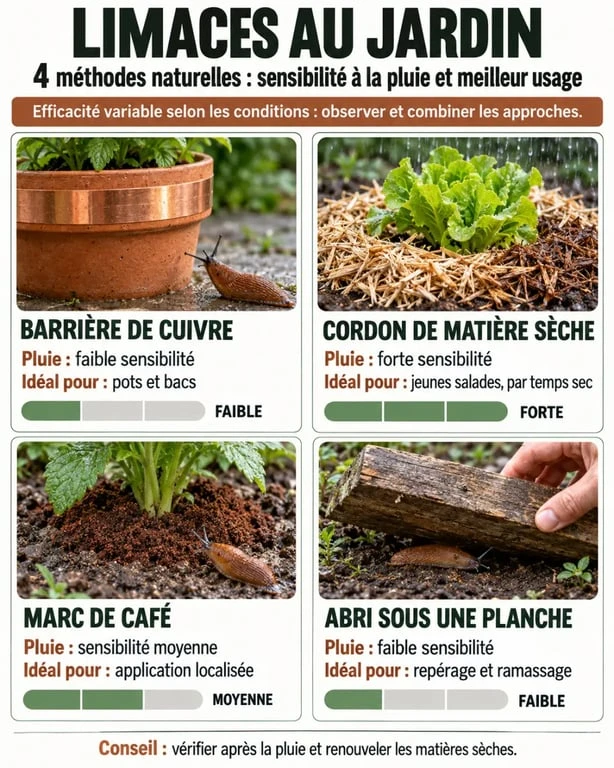 Infographie des solutions de répulsif naturel limace pour protéger les jeunes plants