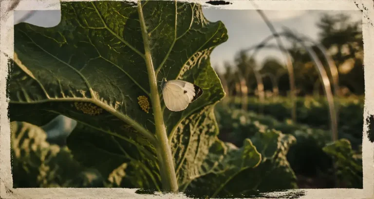 Pieride du choux au potager : pontes sur feuilles de chou et adulte