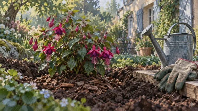 Planter un fushia en mi-ombre, sol frais, après les gelées