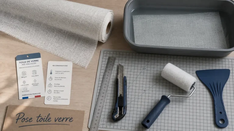 Pose toile de verre murale : préparation du support et pose des lés