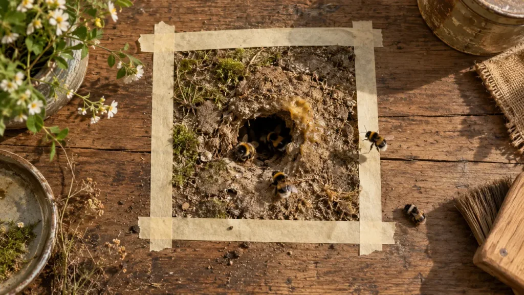 Bourdon nids : zone de sécurité autour de l’entrée
