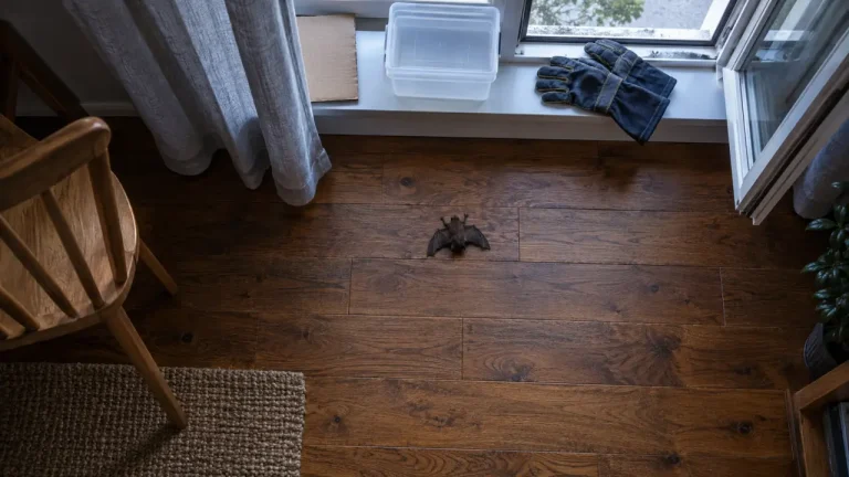 Comment faire fuir une chauve souris : chauve-souris près d’une fenêtre ouverte