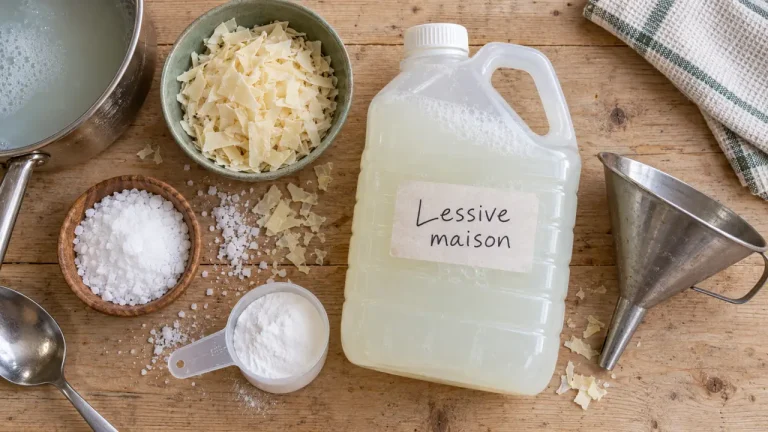 Lessive maison cristaux de soude en bidon, recette 2 litres